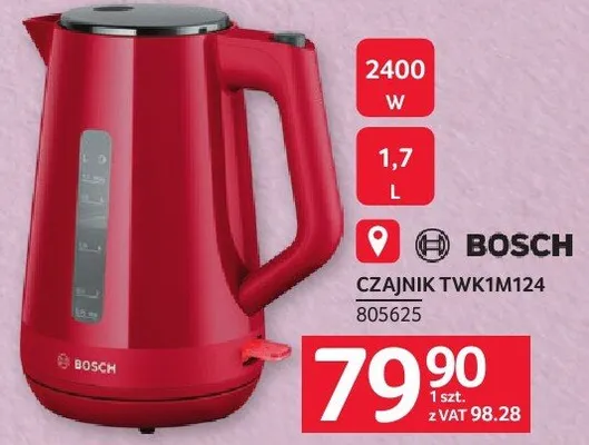 Czajnik BOSCH CZAJNIK TWK1M124 promocja w Selgros