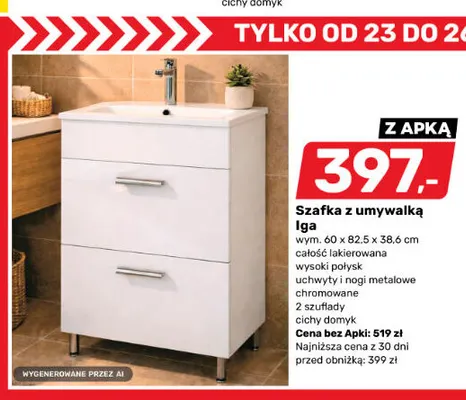 Szafka z umywalką Iga promocja w Bricomarche