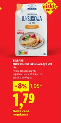 Mąka pszenna luksusowa typ 550 Belbake promocja w Lidl
