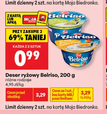 Deser ryżowy Belriso promocja w Biedronka
