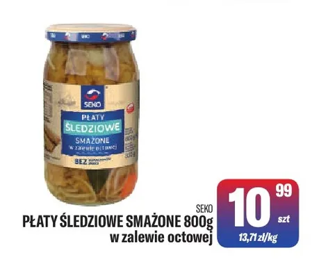 Płaty śledziowe smażone w zalewie octowej Seko promocja w Tomi Markt