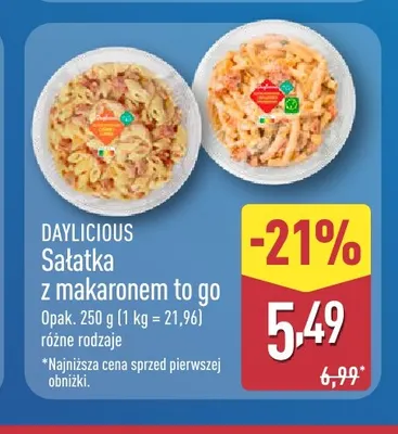 Sałatka z makaronem to go Daylicious promocja w Aldi