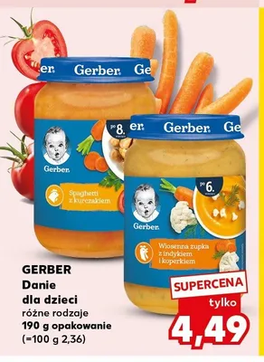Danie dla dzieci Gerber Wiosenna zupka z indykiem i koperkiem promocja w Kaufland