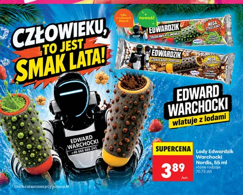 Lody Edwardzik Warchocki Nordis Czekolada i Popcorn promocja w Biedronka