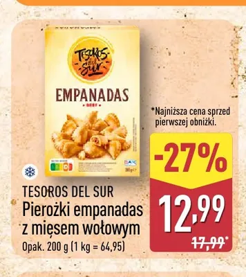 Pierożki empanadas z mięsem wołowym Tesoros del Sur promocja w Aldi