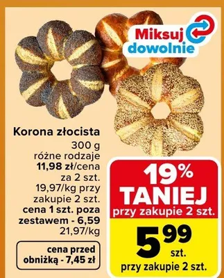 Korona złocista promocja w Carrefour