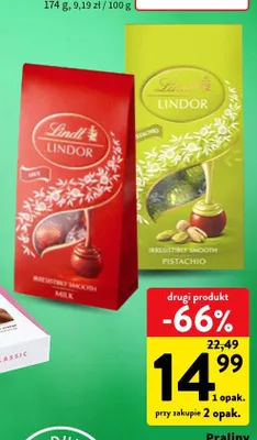 Praliny Lindt Lindor Milk promocja w Intermarche