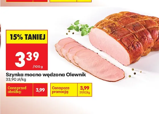 Szynka mocno wędzona Olewnik promocja w Biedronka