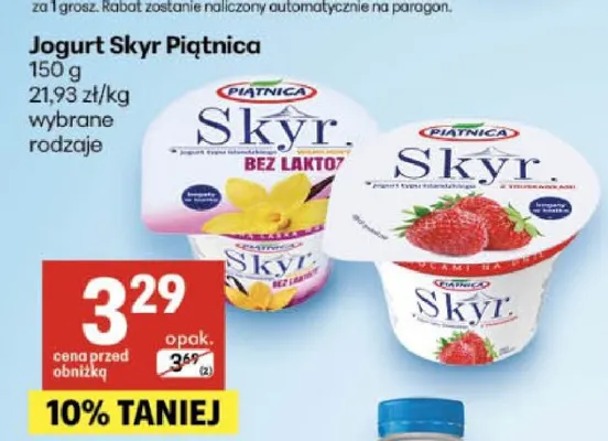 Jogurt Skyr Piątnica promocja w Delikatesy Centrum