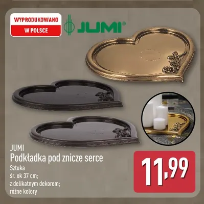 Podkładka pod znicze serce Jumi śr. ok 37 cm promocja w Aldi