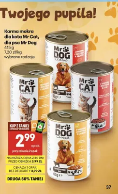 Karma mokra dla psa z wołowiną i warzywami w galaretce Mr Dog promocja w Delikatesy Centrum