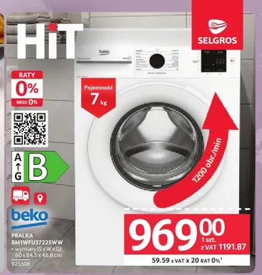 Pralka Beko BM1WFU37225WW promocja w Selgros