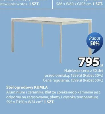 Stół ogrodowy KUMLA promocja w Jysk