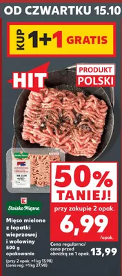 Mięso mielone z łopatki wieprzowej i wołowiny Stoisko Mięsne promocja w Kaufland