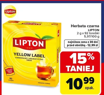 Herbata czarna Yellow Label promocja w Carrefour Market