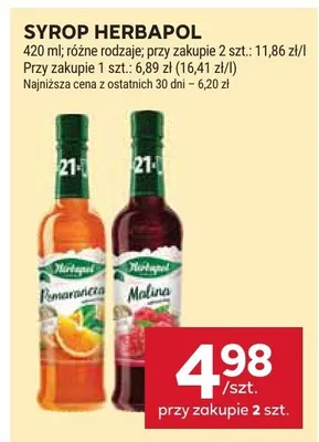 Syrop herbapol pomarańczowy, malinowy promocja w Stokrotka