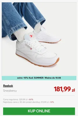 Sneakersy Reebok promocja w eobuwie.pl