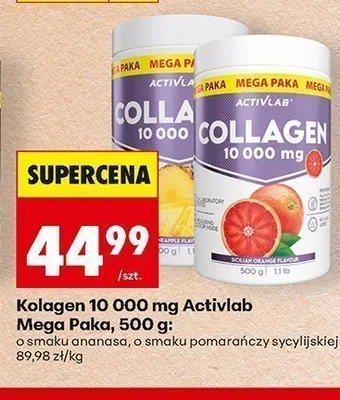 Kolagen Activlab Collagen 10 000 mg o smaku ananasa Mega Paka promocja w Biedronka