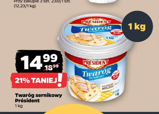 Twaróg sernikowy Président promocja w Netto