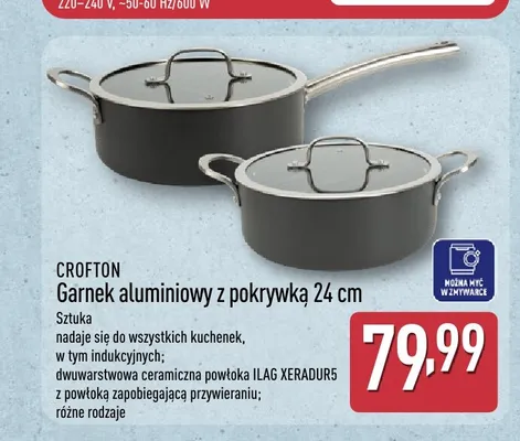 Garnek aluminiowy z pokrywką Crofton 24 cm promocja w Aldi