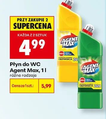 Płyn do WC Agent Max Leśny promocja w Biedronka