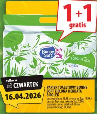 Papier toaletowy Bunny Soft Premium Herbata zielona 8 rolek promocja w Arhelan