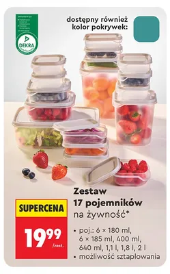 Zestaw 17 pojemników na żywność Smukee promocja w Biedronka