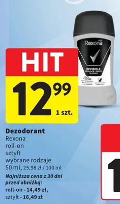 Dezodorant Rexona sztyft promocja w Intermarche