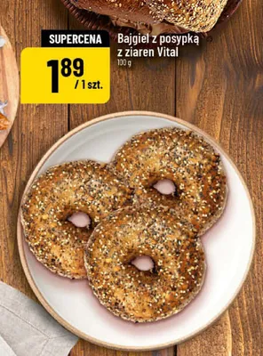 Bajgiel z posypką z ziaren Vital promocja w POLOmarket