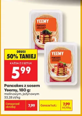 Pancakes z sosem malinowym Yeemy promocja w Biedronka