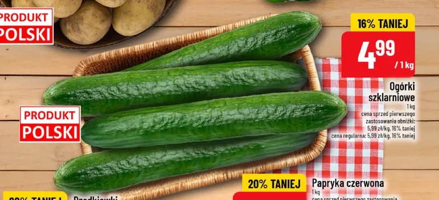 Ogórki szklarniowe promocja w POLOmarket