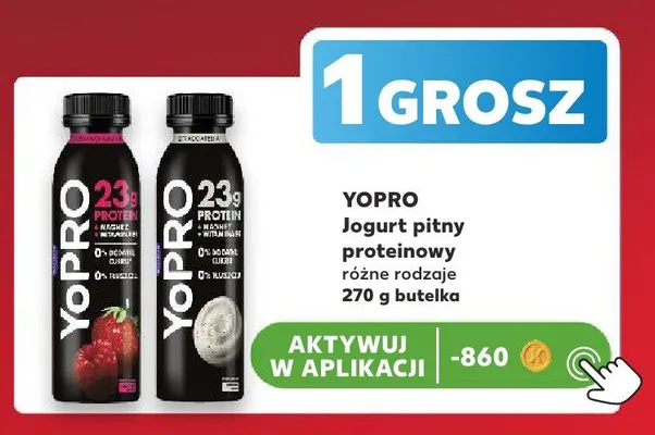 Jogurt pitny proteinowy YoPro truskawkowy promocja w Kaufland