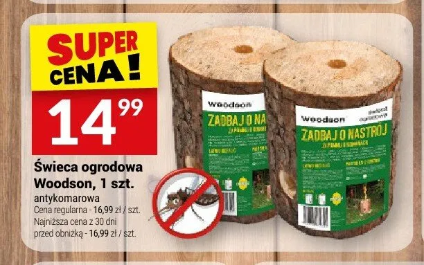 Świeca ogrodowa Woodson antykomarowa promocja w Twój Market