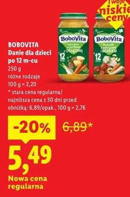 Danie dla dzieci po 12m-cu BoboVita promocja w Lidl