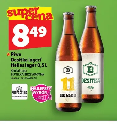 Piwo Brofaktura Desitka Helles Lager promocja w TOPAZ