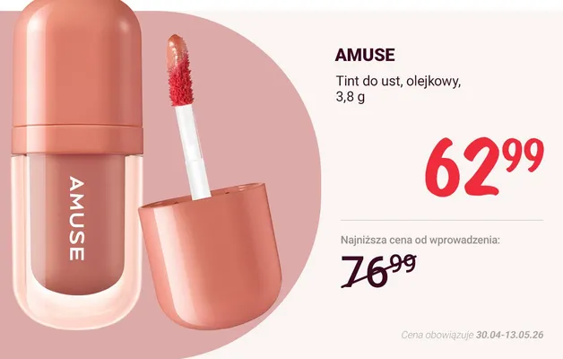 Tint do ust olejkowy Amuse promocja w Rossmann