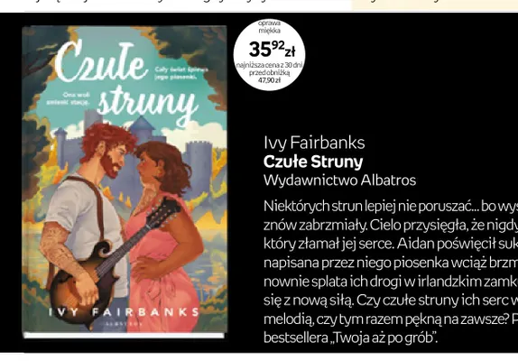 Książka Czułe struny Ivy Fairbanks promocja w Empik