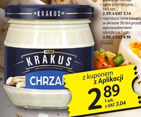 Chrzan Krakus 180 g promocja w Selgros