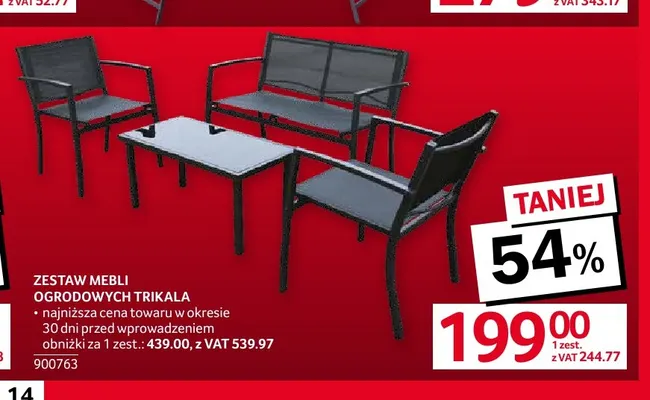 Zestaw mebli ogrodowych Trikala promocja w Selgros