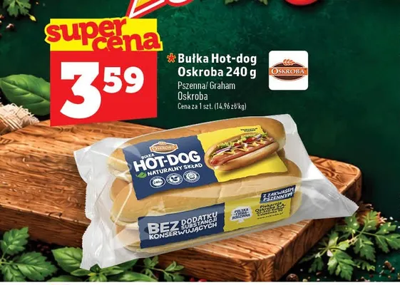 Bułka hot-dog Oskroba graham promocja w TOPAZ
