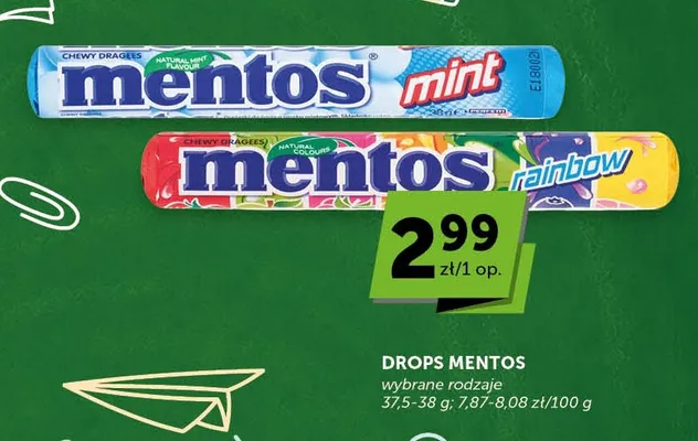 Dropsy Mentos Mint promocja w Euro Sklep