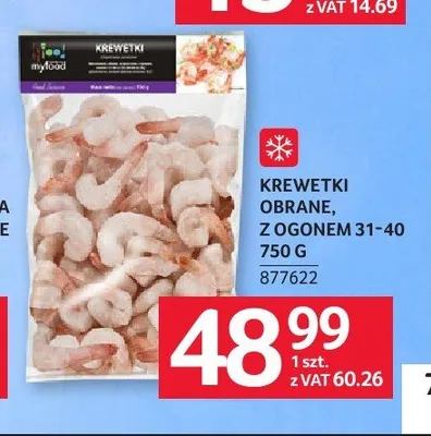 Krewetki obrane z ogonem 31-40 MyFood promocja w Selgros