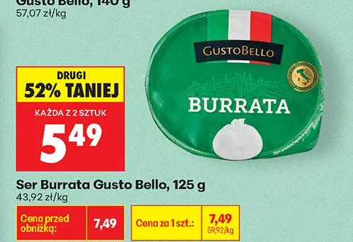 Ser Burrata promocja w Biedronka