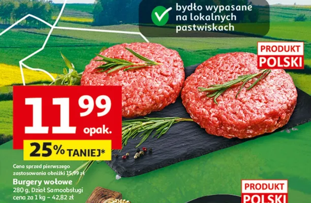 Burgery wołowe promocja w Auchan