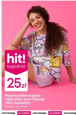 Piżama dziewczęca 100% bawełny promocja w Pepco