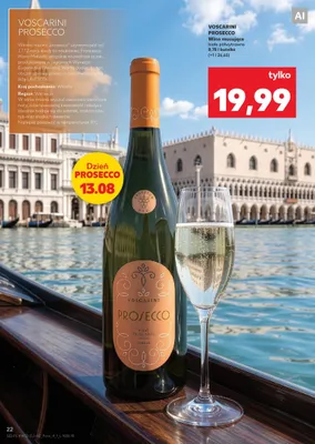 Wino musujące białe półwytrawne Voscarini Prosecco promocja w Kaufland