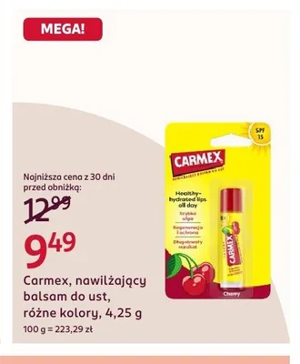 Balsam do ust nawilżający Carmex Cherry promocja w Rossmann