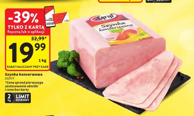 Szynka konserwowa Agryf promocja w Intermarche