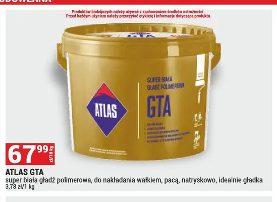 Gładź polimerowa Atlas Gta promocja w Merkury Market