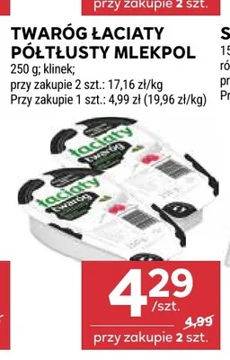 Twaróg półtłusty Łaciaty Mlekpol klinek promocja w Stokrotka